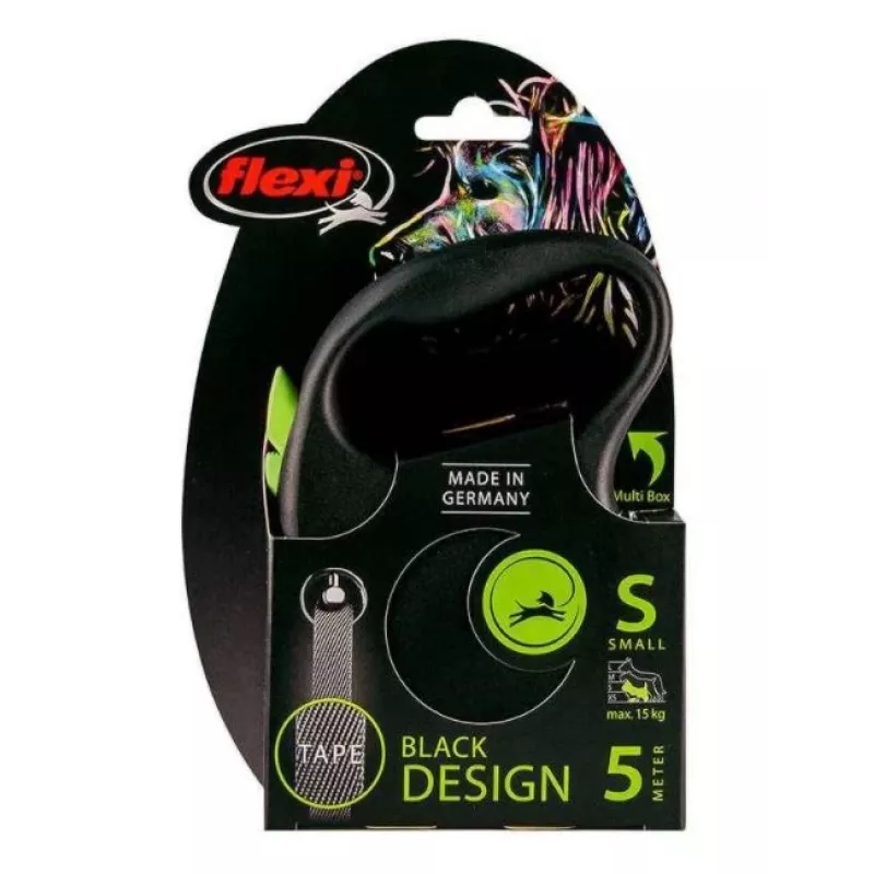 FLEXI Black Design S - guinzaglio retrattile - 5 m