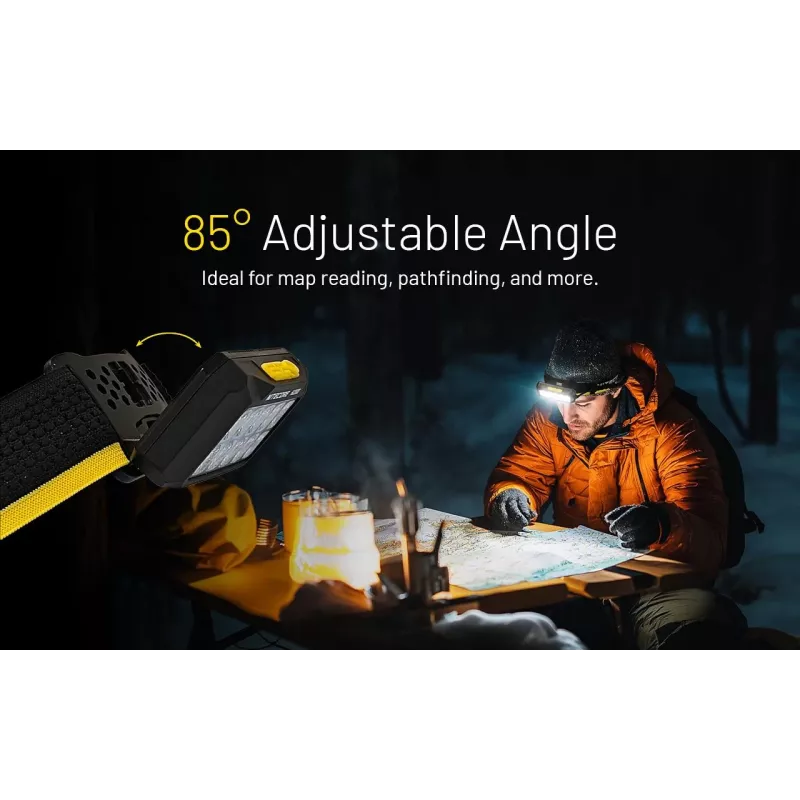 Torcia frontale Nitecore HU2000, 10 LED, batteria ricaricabile agli ioni di litio USB, alluminio+policarbonato, impermeabile IP68