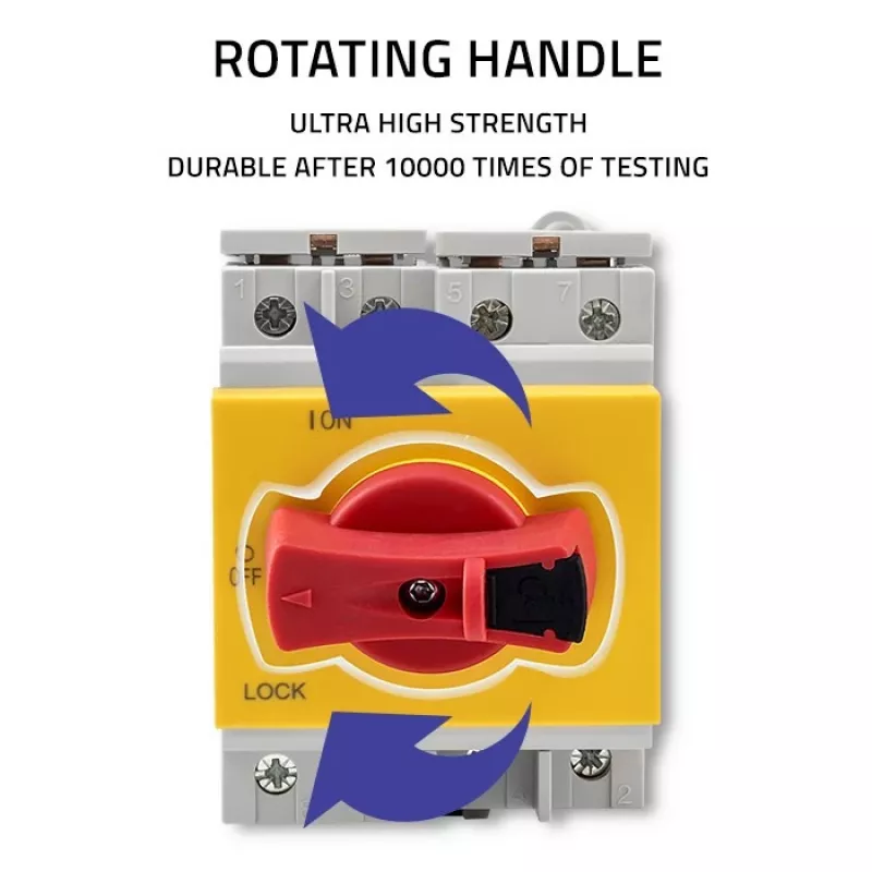 Qoltec 52611 Sezionatore DC con funzione di blocco | Interruttore principale | 1200 V | 32 A | 8 kV | 4P