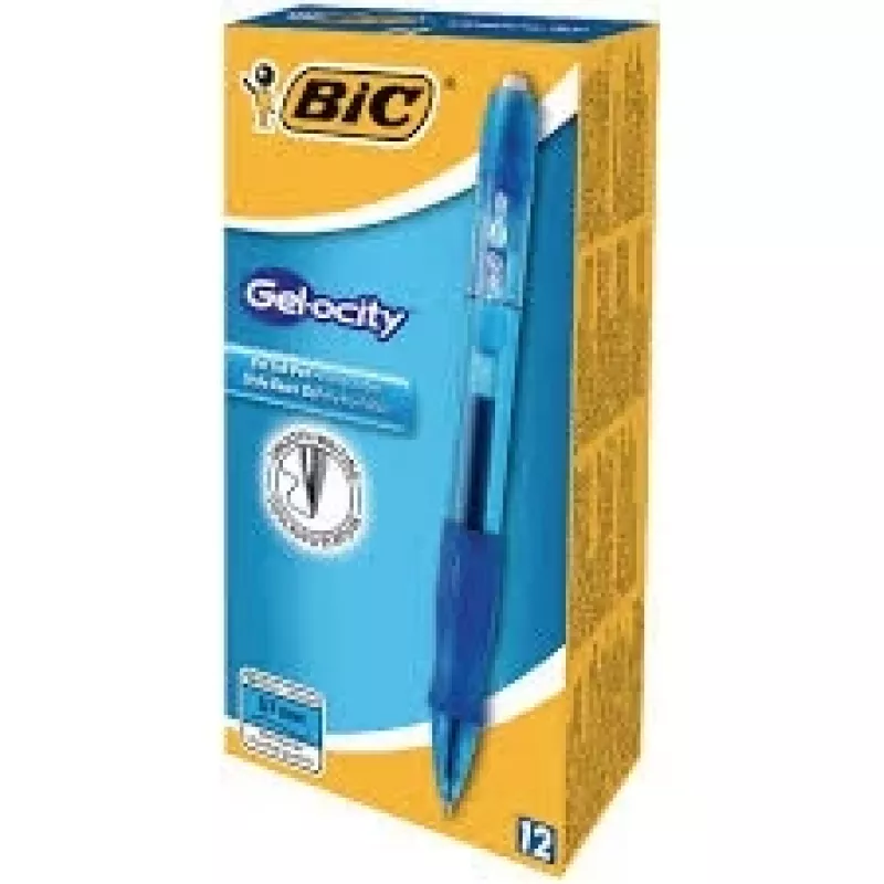 BIC Gel-ocity Penna gel a scatto, 0,7 mm, blu, scatola da 12