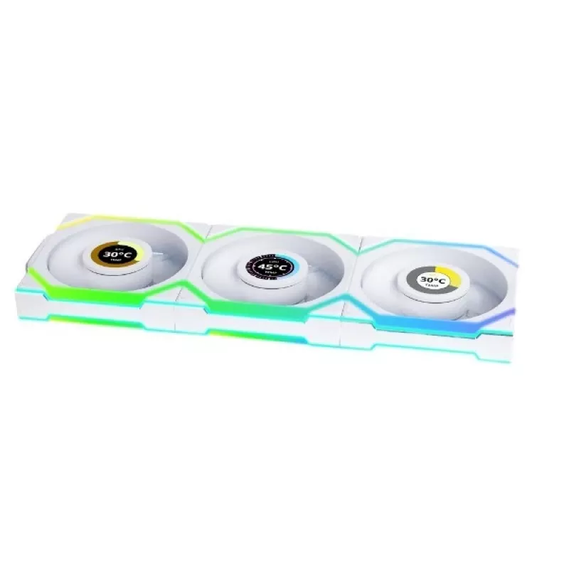 Ventola Lian Li UNI FAN SL Wireless LCD 120 12 cm bianco 3 pezzi
