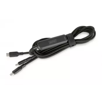DIGITUS cavo di ricarica USB-C 2in1 140W, USB-C a 2×USB-C, 1,8 m, USB 2.0, nero