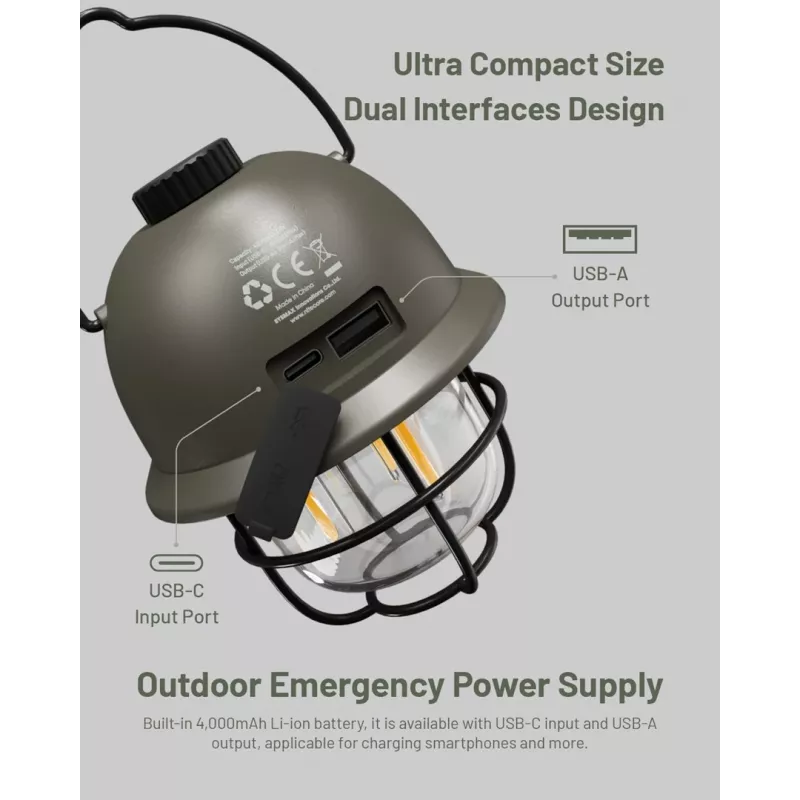 Lanterna da campeggio USB Nitecore LR40 100 lm oliva