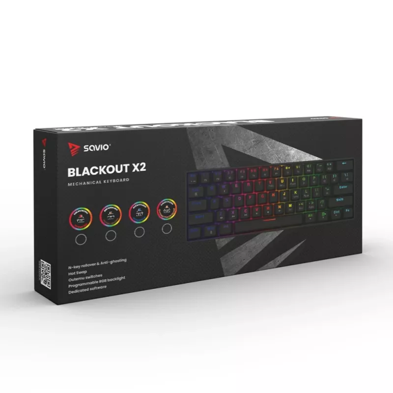 SAVIO BLACKOUT X2 tastiera meccanica OUTEMU Red, Hot Swap