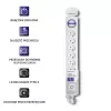 Protezione da sovratensione Qoltec 50293 bianco 8 prese AC 230 V