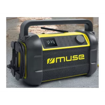 Radio portatile Muse M-928 BTY con sintonizzatore digitale FM, 20W, USB-C, nero/giallo
