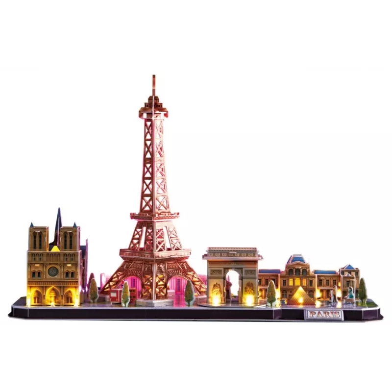 Puzzle 3D CubicFun City Line Paris LED 115 pz.