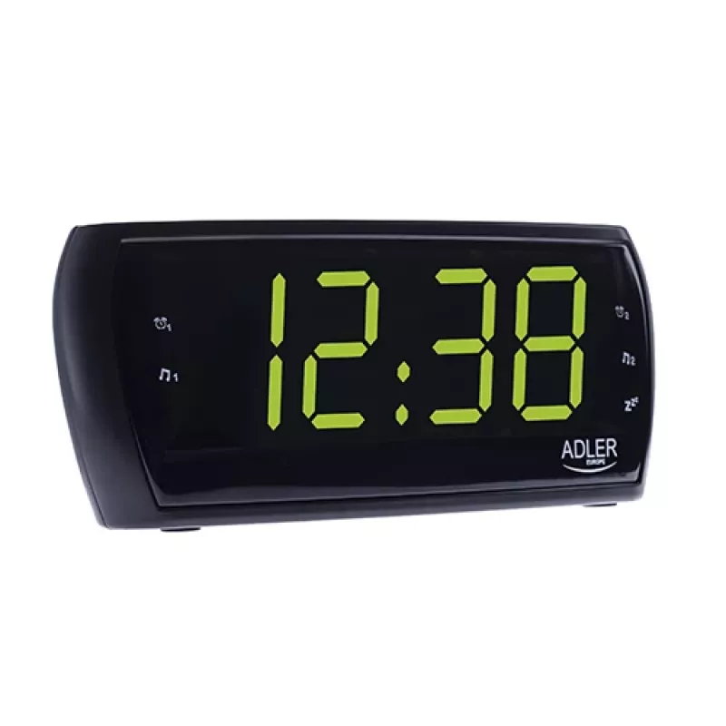 Radio sveglia Adler AD 1121 — radio sveglia, sintonizzatore FM/AM, display LED, batteria di backup, nero