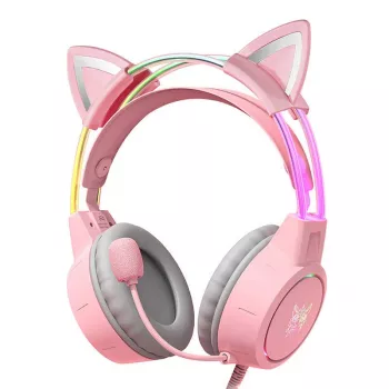 Cuffie Onikuma X15Pro cuffie gaming rosa orecchie di gatto