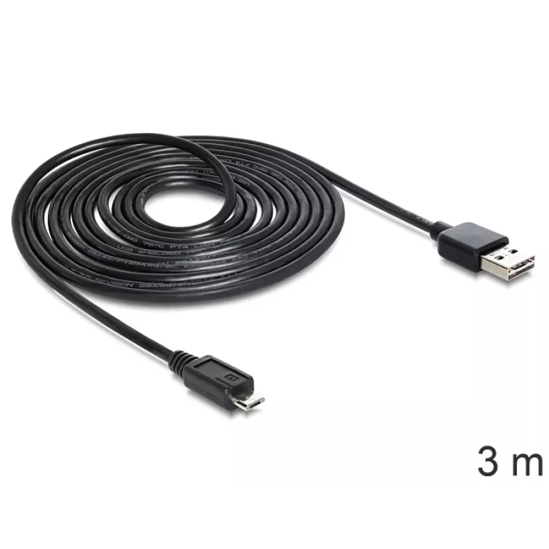 Cavo USB DeLOCK EASY-USB 2.0-A - USB 2.0 Micro-B 3 m