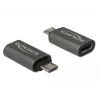 DeLOCK - Adattatore USB - USB-C (F) a Micro-USB Type-B (M) - USB 3.1 Gen 1 - 2,8 cm - Antracite (65927)