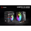 Dissipatore ad aria per CPU SAVIO SAVGCOVORTEXX2ARGB con 4 heatpipe, ventola ARGB 120 mm, nero