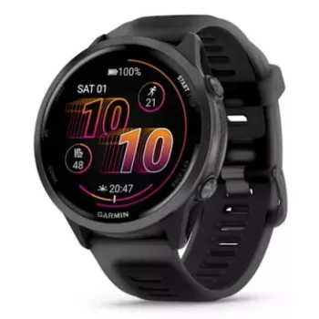 Smartwatch GARMIN Forerunner 570 — cassa in alluminio grigio ardesia 47 mm, cinturino in silicone nero traslucido