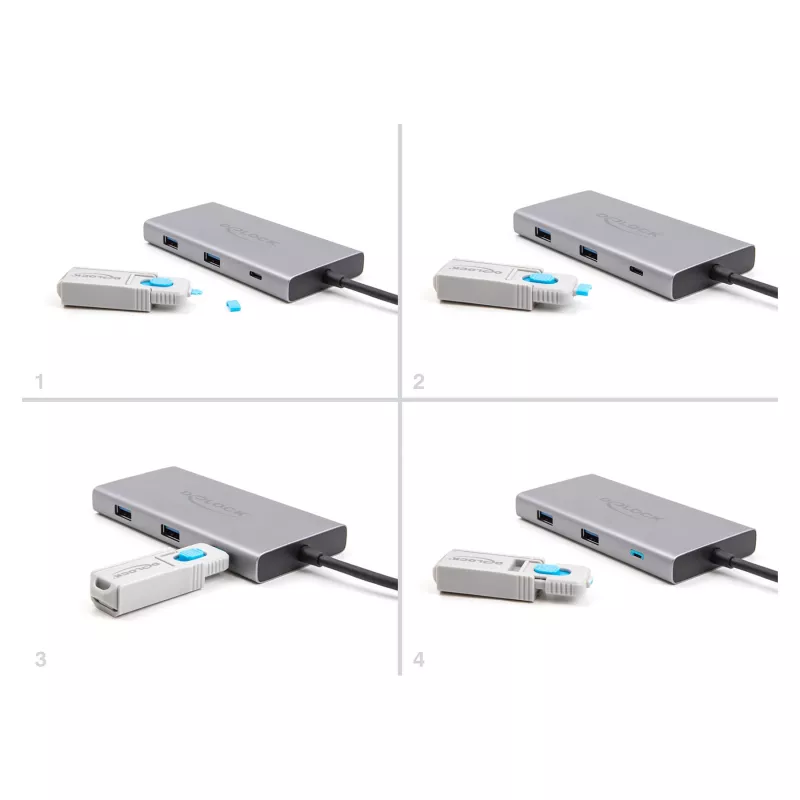 Blocco porte DeLOCK USB Type-C 10 porte blu