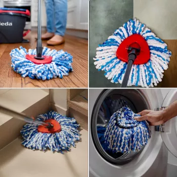 Panno in microfibra sostituibile per mocio VILEDA modello 178330, blu/bianco, compatibile con i moci Vileda