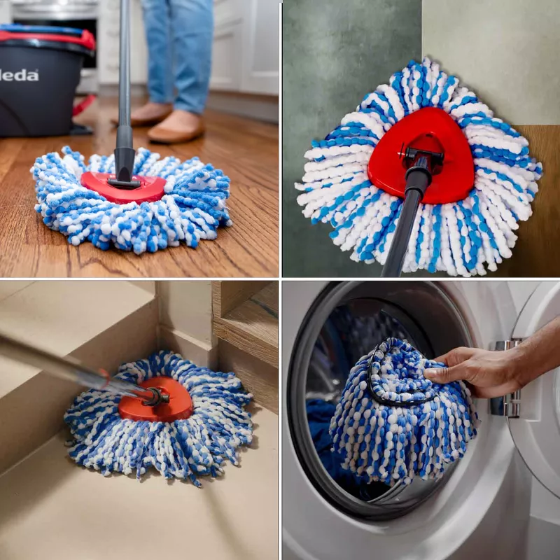 Panno in microfibra sostituibile per mocio VILEDA modello 178330, blu/bianco, compatibile con i moci Vileda