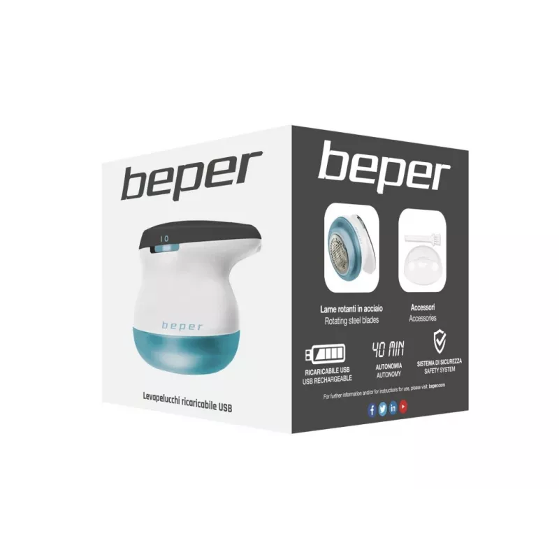 Beper 50.245 rimuovi pelucchi ricaricabile via USB