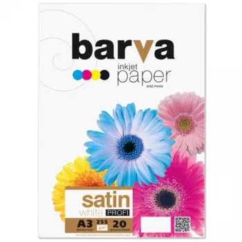 Carta fotografica bianca satinata BARVA 255 g/m², A3, 20 fogli
