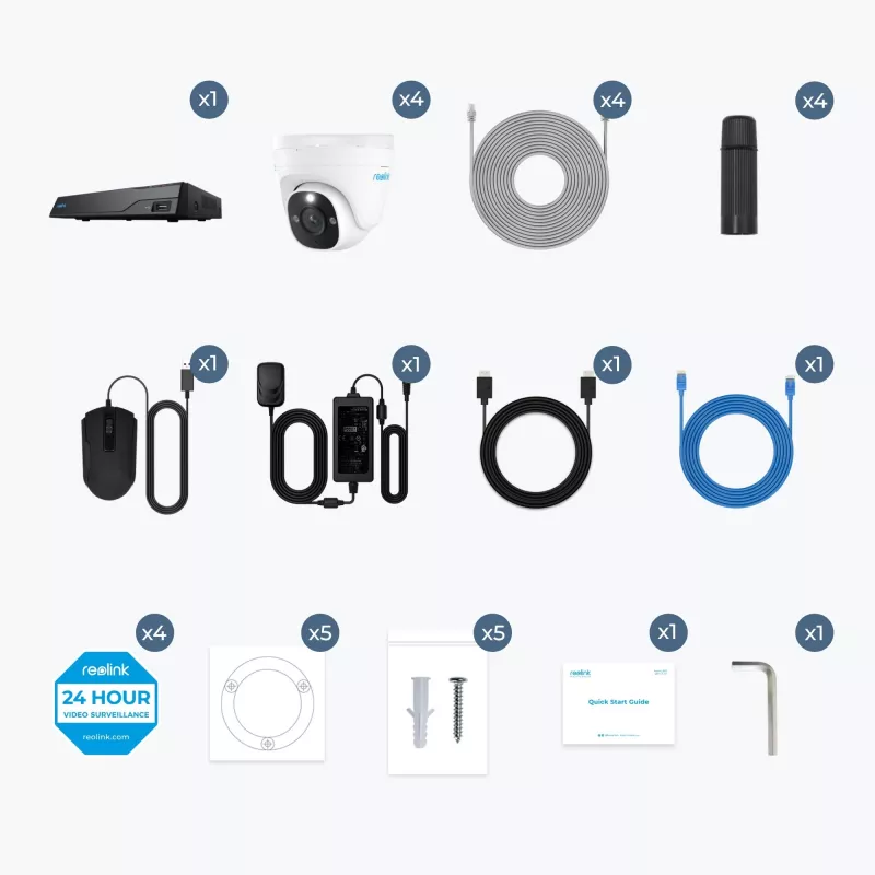 Kit videosorveglianza Reolink NVS8-8MD4 cablato 8 canali (PS4KD01-8)