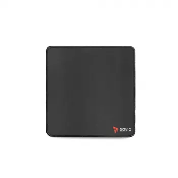 Tappetino per mouse SAVIO Black Edition Turbo Dynamic S — tessuto/gomma, 250×250 mm, 2 mm, bordi cuciti, antiscivolo