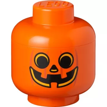 LEGO Storage Head zucca, piccolo, scatola contenitore arancione/nero