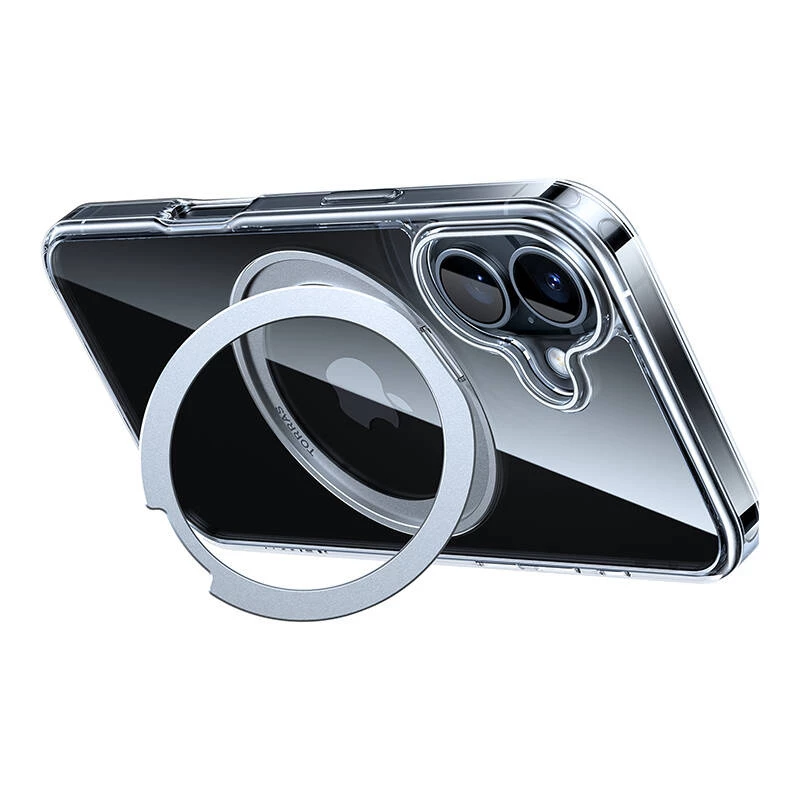 Custodia protettiva Torras Ostand Pro per iPhone 16 Plus, trasparente vestibilità sottile, TPU/PC