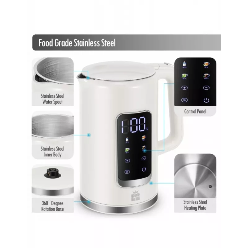 Bollitore Forme FKG-8217, senza fili, acciaio inox, capacità 1,7 L