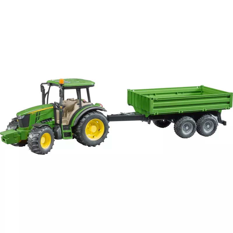 Modello trattore BRUDER John Deere 5115 M con rimorchio ribaltabile