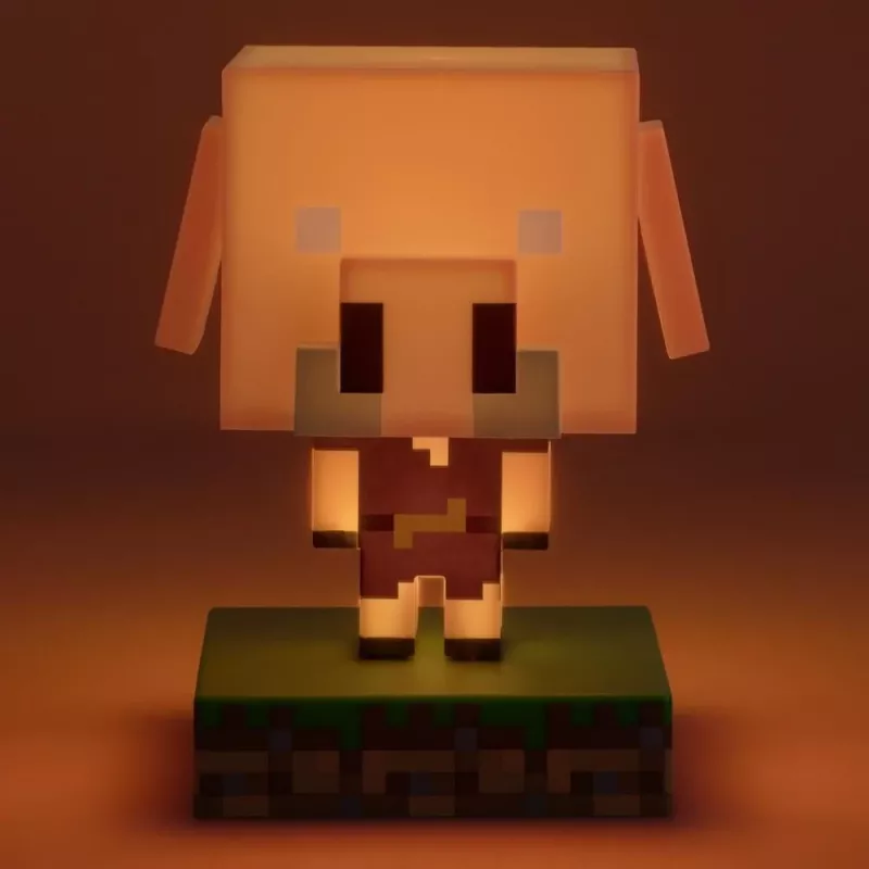 Lampada da tavolo Paladone Icon Light PP14431MCF Piglin LED, decorativa in design gaming