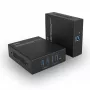 Lindy 100m USB 3.2 Gen 1 Cat.6A HDBaseT extender, trasmettitore e ricevitore, con filo, 100 m, Cat6a, nero, metallo