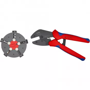 Knipex 97 33 02 pinza crimpatrice per cavi attrezzo crimpatura blu, rosso