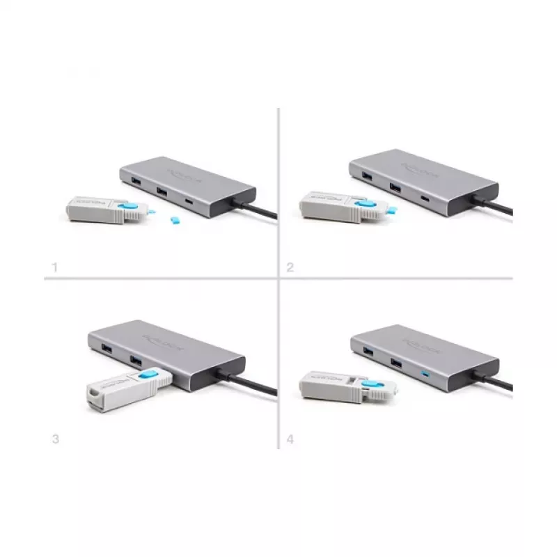 Port blocker DeLOCK 20926 USB Type-C 5 pezzi + strumento di chiusura