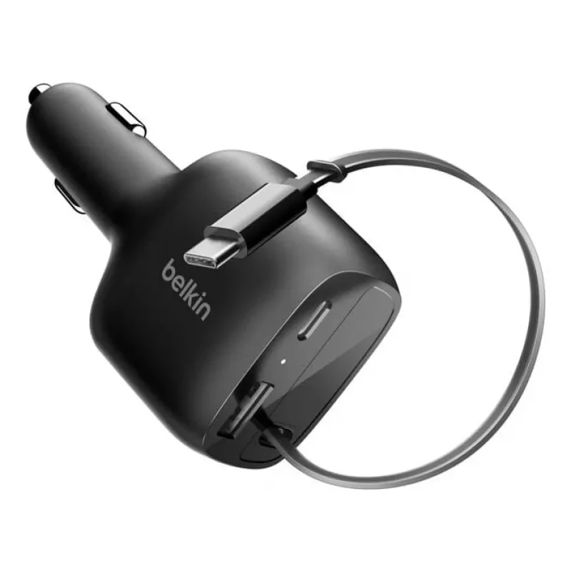 Belkin 75W 2 porte con cavo USB-C retrattile per auto - cavo (CCC001HQBK)