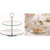 Alzata per torta in vetro Esmeyer design a 2 livelli, modello 199-618, vetro trasparente