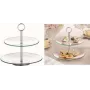 Alzata per torta in vetro Esmeyer design a 2 livelli, modello 199-618, vetro trasparente