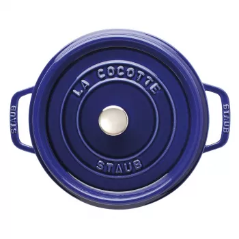 Cocotte in ghisa rotonda Staub 24 cm blu scuro