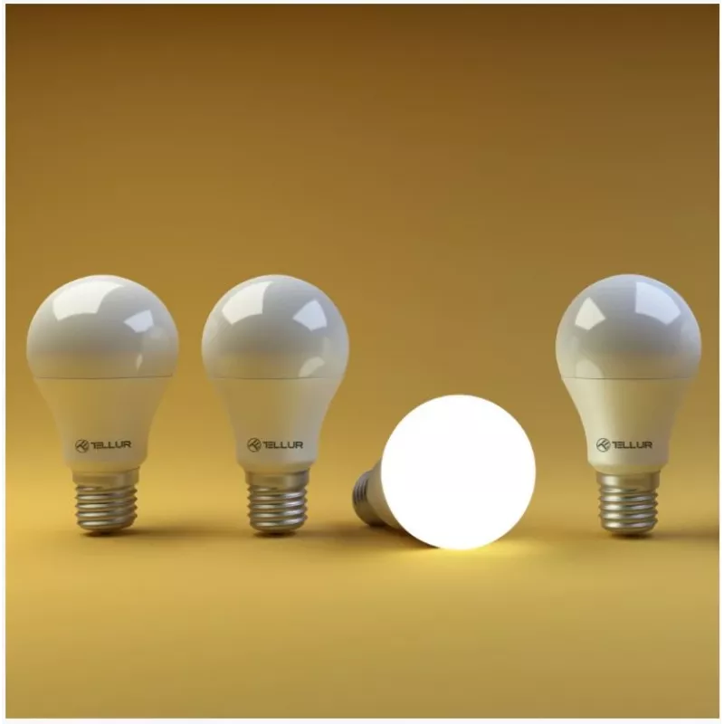 Tellur WiFi lampadina smart E27, 10W bianco/caldo, dimmer