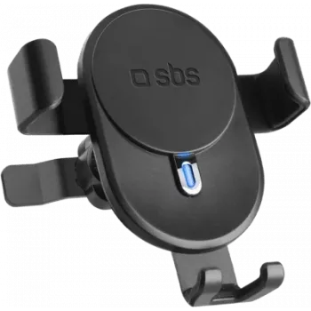 Supporto SBS con ricarica wireless 15 W e morsetto a vite (nero) (TESUPWIR15SCREW)