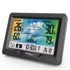 Igrometro termometro GreenBlue GB540 — interno 0–50°C / esterno -20–65°C, orologio DCF, sensore esterno 60 m, nero