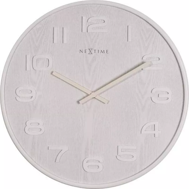 NeXtime 3096WI - orologio da parete - orologio al quarzo - rotondo - bianco - legno - legno