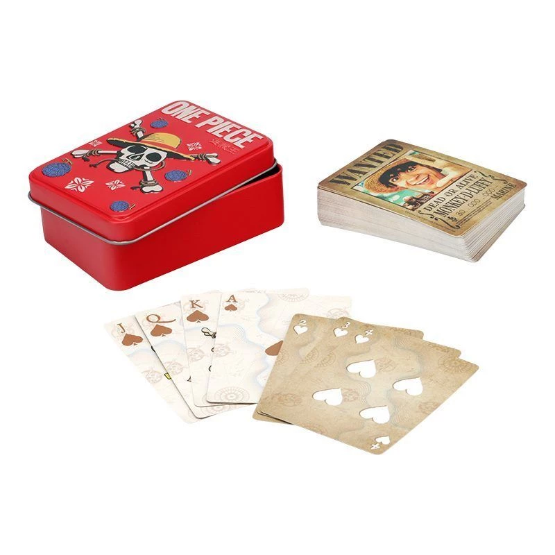 Carte da gioco Paladone One Piece in scatola metallica – formato mazzo standard