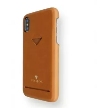 Custodia posteriore con porta carte VixFox per iPhone XSMAX – marrone caramello, cover posteriore con porta carte