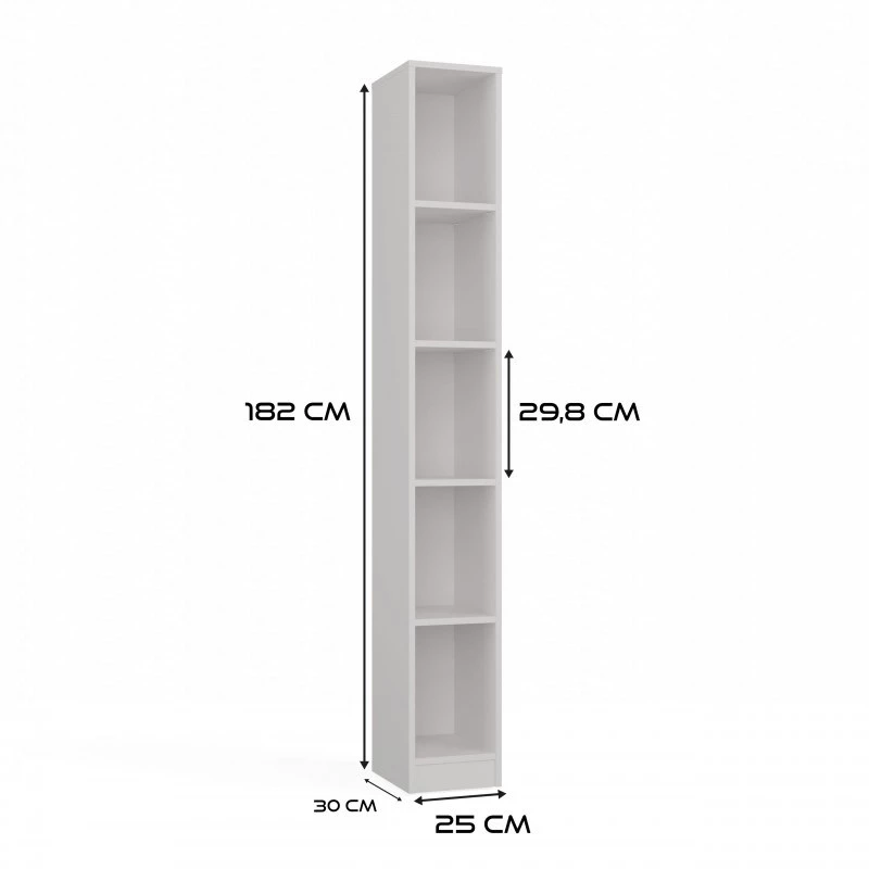Libreria top e shop REGAŁ R25 25 cm bianco – libreria monoblocco
