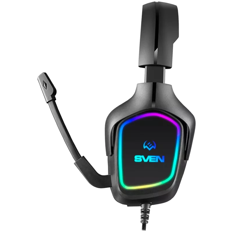 Cuffie gaming con microfono AP-U750MV, nere (USB, RGB)