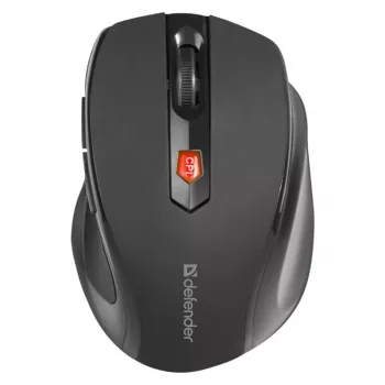 Mouse ottico RF wireless per destri DEFENDER ULTRA MM-315 — 1600 DPI, 6 tasti, ricevitore USB, nero