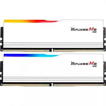 DIMM 64 GB DDR5-5200 (2x 32 GB) kit dual, memoria bianco, F5-5200J4040A32GX2-RM5RW, Ripjaws M5 RGB, INTEL XMP