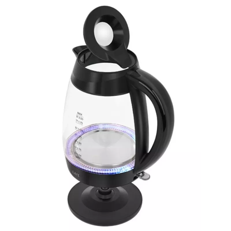 Lafe Essential XL CEG016 bollitore elettrico in vetro, 2 l, 2200 W, nero
