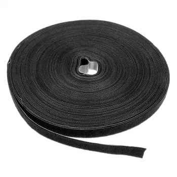 LABEL THE CABLE LTC PRO Roll Strap, rotolo di nastro a strappo double-face, 25 m nero
