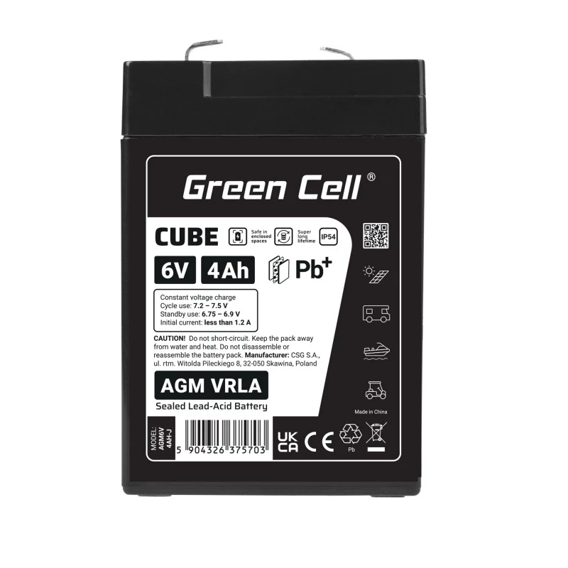 Batteria AGM VRLA 6V 4Ah IP54
