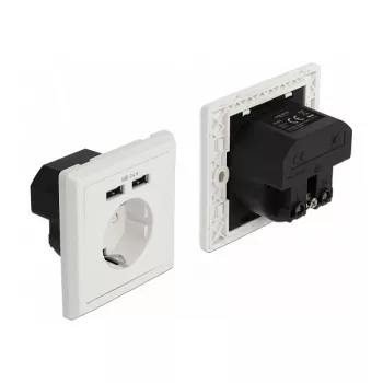 Presa CEE 7/3 + USB DeLOCK 11471